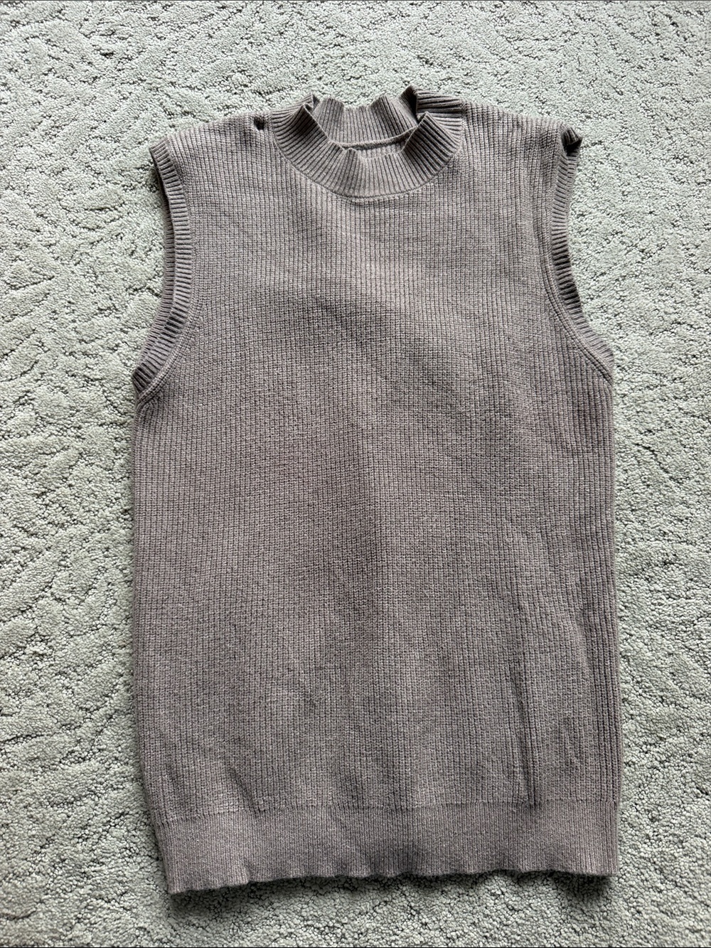 Source Unknown Sleeveless Mock Neck Sweater - Mauve Taupe